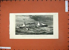Original Old Antique Print