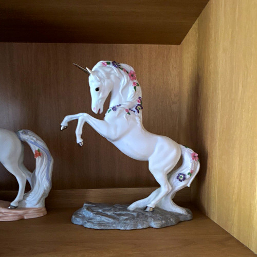 White unicorn ornament - white,