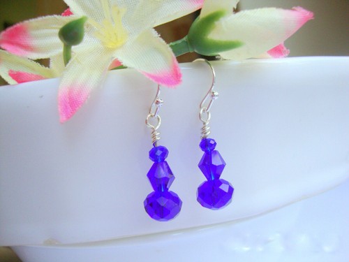 Cobalt blue glass - blue, dainty