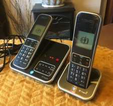 BT INSPIRE 1500 SET OF 2 CORDELESS HOME PHONES WITH ANSWER MACHINE/CHARGERS