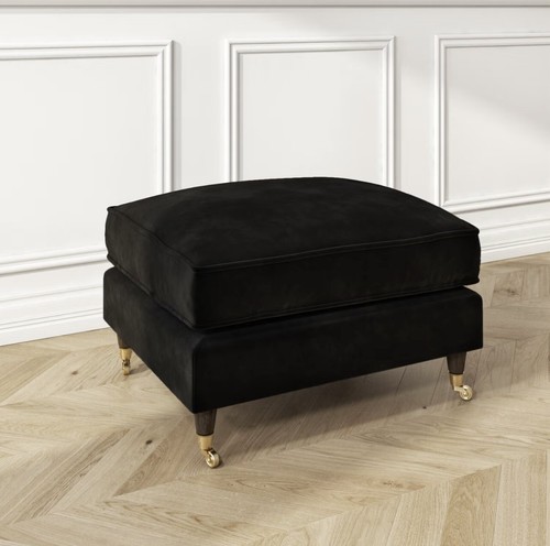 Velvet footstool ottoman - velvet,