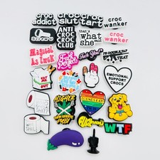 Swearing Rude Wanker Offensive Novelty Fits Crocs Shoe Charm Real UK Seller ??