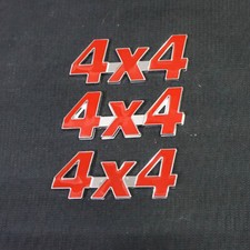 3x Chrome Red Small 4x4 Metal