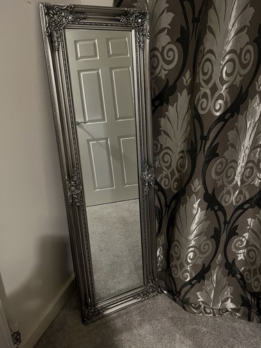 Tall slim silver wall - , mirror