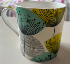 Queens Sanderson dandelion clocks coffee cup blue/yellow "chaffinch" design