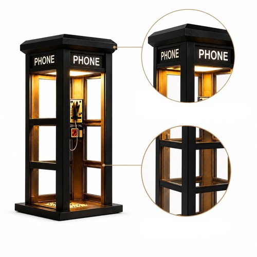 Retro mini street phone booth - phone,