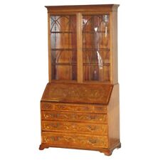 STUNNING ANTIQUE CIRCA 1840 SHERATON REVIVAL LIBRARY BUREAU BOOKCASE ON DRAWERS