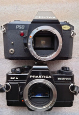 2 x SLR FILM CAMERAS , PRAKTICA BCA Electronic & PENTAX P50 Body's only