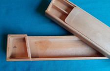 LOVELY OLD VINTAGE HARD PLASTIC SCHOOL PENCIL CASE, PIVOTING DRAWERS