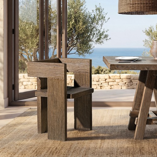 Solid reclaimed elm - solid, sculptural