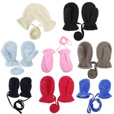 Kids Plush Mittens with String