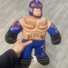 WWE Wrestling Rey Mysterio 16" Soft Toy Plush Brawlin Buddies - Blue