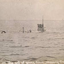 HMS Submarine WWI Era c.1920s Periscope Royal Navy RP Real Photo A67