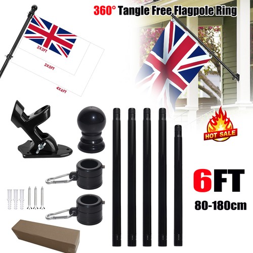 6ft flag pole kit wall - 1/2x,