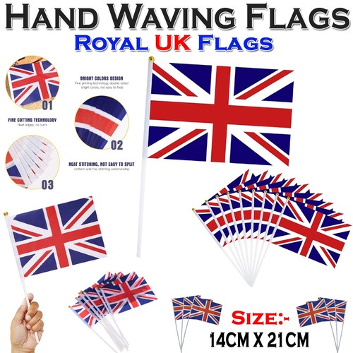 Hand held union jack - held,