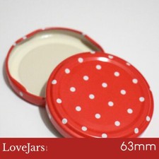 Jam Jar Replacement Twist Off Lids. Size: 63mm. Red Spot. Brand New