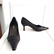 Kristel Dark brown real leather pointed toe classic court shoes Sz 5.5 / 38.5