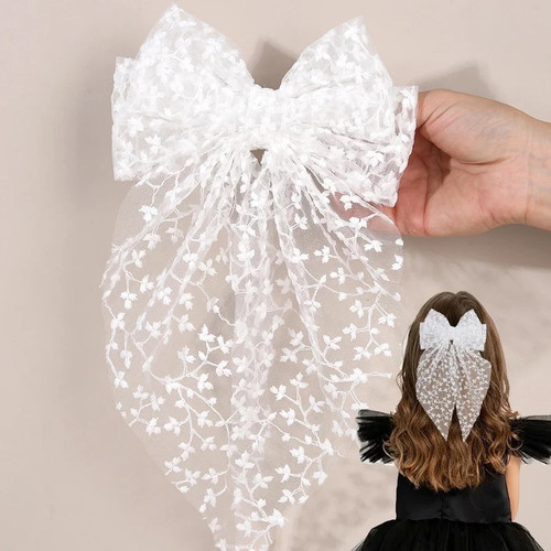 Sweet lace large bow - large, clip
