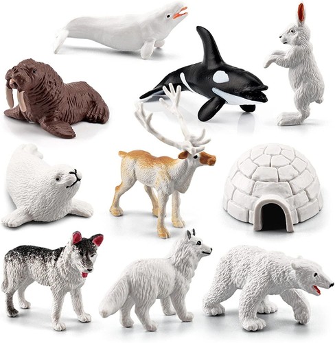Polar animals figurines 10pcs - figurines,