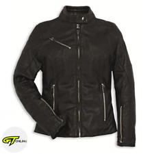 Ducati Downtown Lady Vintage Leather Motorcycle Jacket | Black | Dainese Genuine
