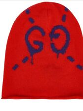 RED UNISEX GUCCI GG GRAFFITI KNIT BEANIE