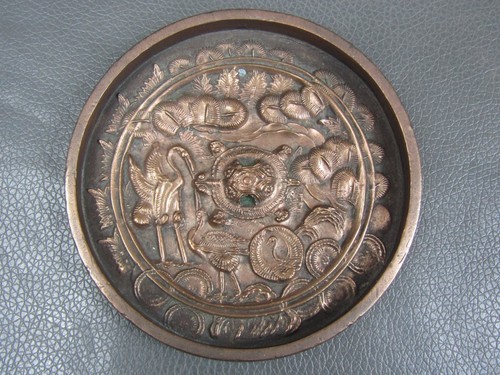 Antique japanese bronze mirror - antique,