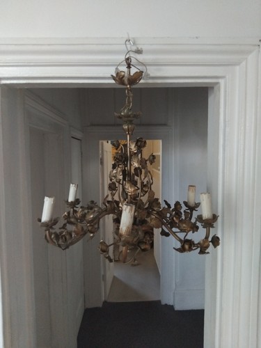 Vintage floral tole metal - tole,