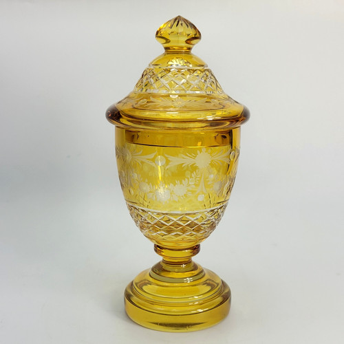 Bohemia art glass amber - art,