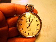 Smiths 1/5 Sec Chromed Gents Hand Stop-Timer Wind Pocket Watch.. TLC
