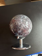 27cm Silver Black World Globe Vintage Rotating Atlas Home Decor Office Desk