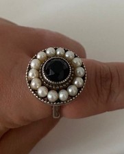 TIFFANY & Co. Onyx Pearl Ring Ziegfield Sterling Silver 925