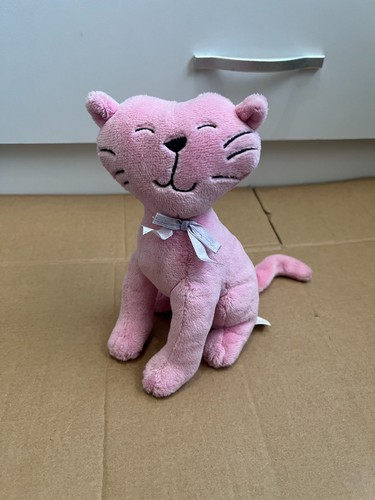 Woolworths pink cat with - pink, bow