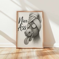 Funny Donkey Wall Art Print