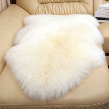 Genuine Australian Sheepskin Rug Ivory Single Double Pelt Real Sheep Fur Carpet