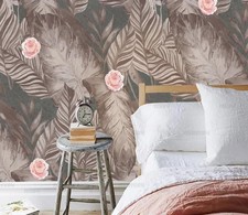 3D Vintage Floral Leaves Self-adhesive Removeable Wallpaper Wall Mural