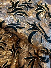 Green Gold African Sequins Net Fabric High Quality French Tulle Mesh Lace Fabric