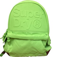 SUPERDRY Neon Green Backpack One Size Unisex Extra Pockets 30cm Wide