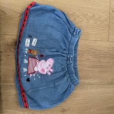 Girls Denim Skirt With Pepper Pig Detail. Age 3/4