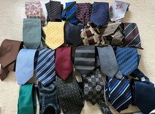 Mens Job lot of 25 bundle polyester ties faults many brands crafts material 1b