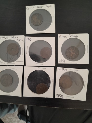 Old farthing coins - x,