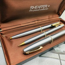 Authentic Sheaffer Fountain Pen 14k Gold Nib & Pen & Pencil Set with Box