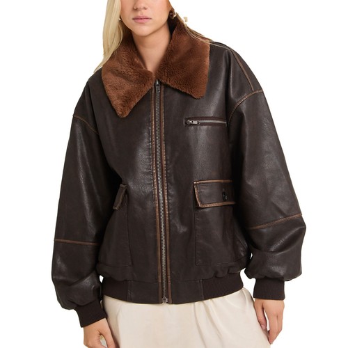 Women real leather jacket - leather,