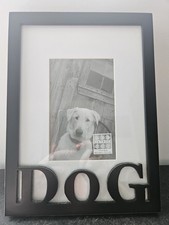 Sixtrees Dog Photoframe 4in by 6in Black Wooden Home Decor