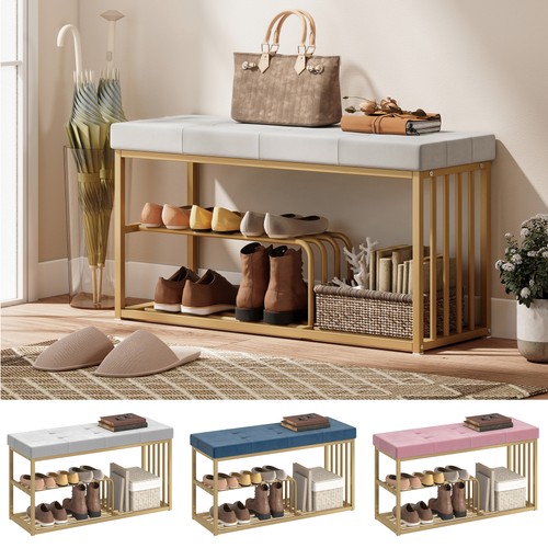 Upholstered tufted shoe rack - shoe,