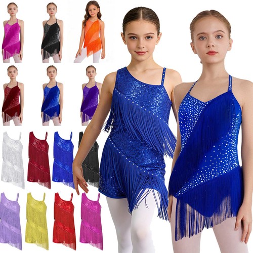 Girls sequins tassel hem - uk,