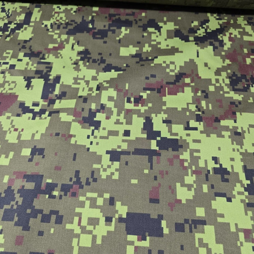 Camo green cotton material - camo,