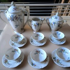 OLD Royal Limoges Coffee Service 6 Cups Teapot Sugar Bowl Creamer