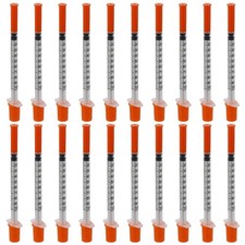 20pcs 1ml Feeding Device 30 Gauge Manual Push Syringe Lab Dispensing Supplies