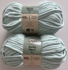 Mint green 2 x 100g balls baby yarn So Crafty 200g chenille wool polyester knit