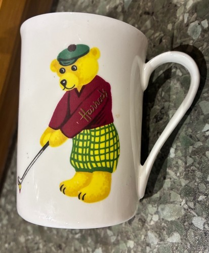 Harrods golfing teddy mug bone - mug,